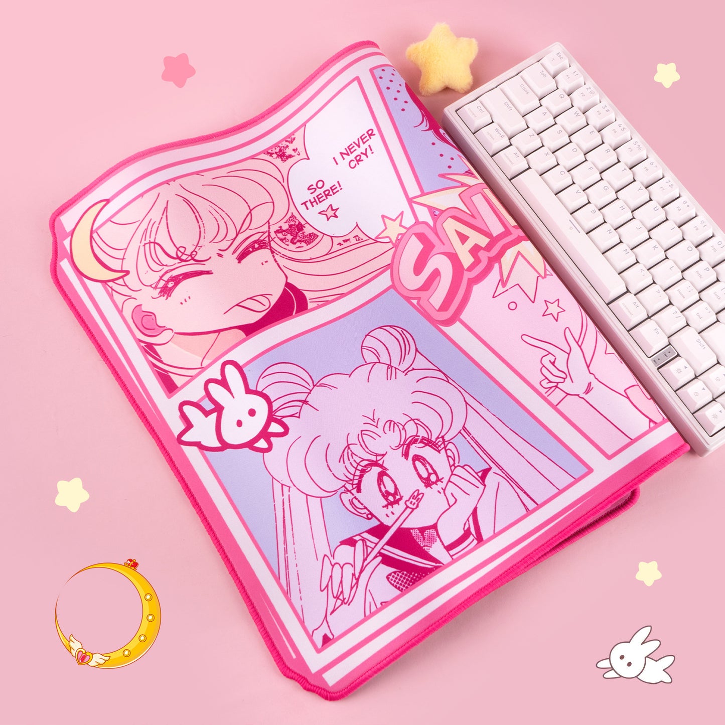Kiloluv Sailormoon Large Mouse Pad, Cute Pink Desk Mat Protector for Office, Home, Gaming