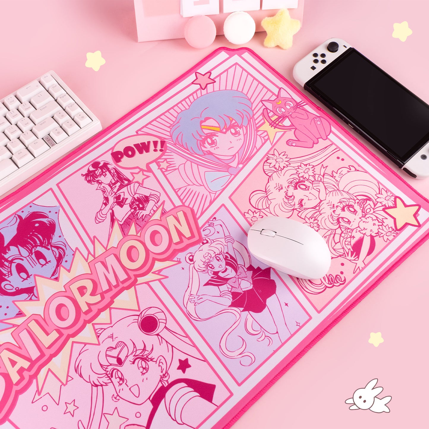 Kiloluv Sailormoon Large Mouse Pad, Cute Pink Desk Mat Protector for Office, Home, Gaming