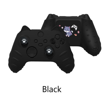 Kiloluv Cat Ear Controller Skin Grips Set Anti-Slip Silicone Protective Cover Skin Case Compatible with Xbox Series X Controller with 2 Thumb Grip Caps and 1 Sticker