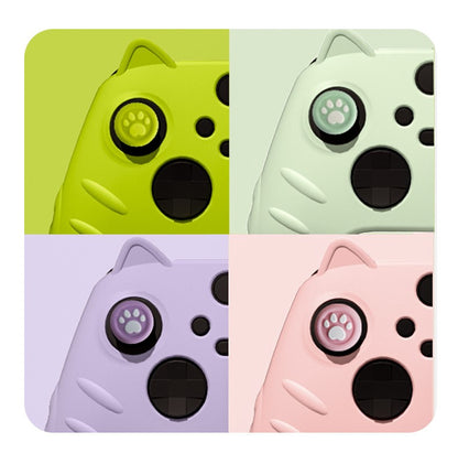 Kiloluv Cat Ear Controller Skin Grips Set Anti-Slip Silicone Protective Cover Skin Case Compatible with Xbox Series X Controller with 2 Thumb Grip Caps and 1 Sticker